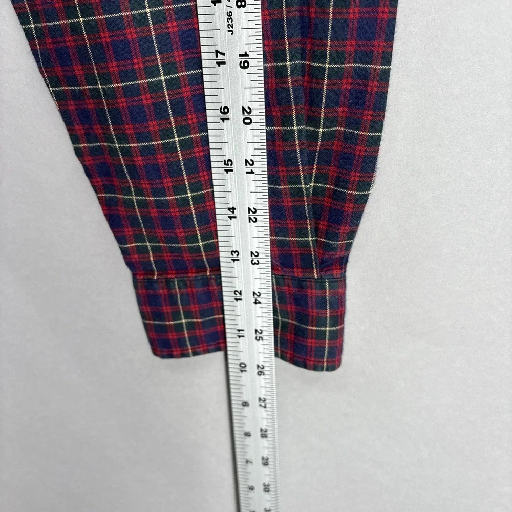 Ralph Lauren Shirt Mens‎ XL Blue Red Plaid Flannel Tartan Button Oxford Vintage